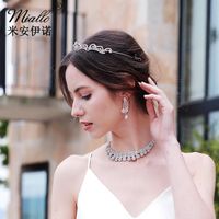 Simple Baroque Bridal Jewelry Vintage Diamond Birthday Cake Party Crown Wedding Headband Headdress main image 5