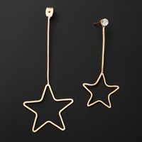 New Korean Simple Size Hollow Pentagram Stars Chain Pendant Earrings Wholesale sku image 1