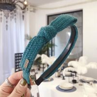 Korean Simple New Hair Accessories Knitted Knitting Bows Thin Edges Toothed Hoops Headbands sku image 3