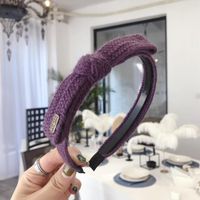 Korean Simple New Hair Accessories Knitted Knitting Bows Thin Edges Toothed Hoops Headbands sku image 2