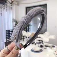Korean Simple New Hair Accessories Knitted Knitting Bows Thin Edges Toothed Hoops Headbands sku image 4