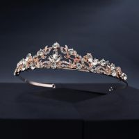 Simple Hair Hoop Water Drop Diamond Crown Retro Palace Wind Branch Vine Crown Wedding Dress Head Jewelry sku image 3