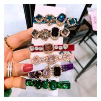 Korean Simple Retro Rhinestone Court Style Velvet Side Clip Duckbill Clip Hairpin main image 5