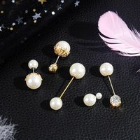 Fashion New Quality Zircon Double Head Pearl Brooch Wholesale main image 1