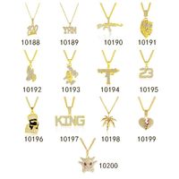 New Necklace Wholesale Fashion Hiphop Big Gold Full Diamond Necklace main image 1