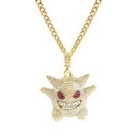 New Necklace Wholesale Fashion Hiphop Big Gold Full Diamond Necklace main image 6