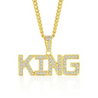 New Necklace Wholesale Fashion Hiphop Big Gold Full Diamond Necklace main image 4