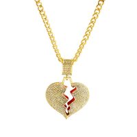 New Necklace Wholesale Fashion Hiphop Big Gold Full Diamond Necklace main image 3