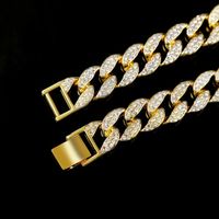 New Necklace Fashion Hiphop Full Diamond Thick Chain Necklace main image 6