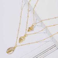 Fashion Women's Necklace Wholesale New Bohemian Shell Multilayer Necklace main image 3