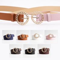 New Personality Round Buckle Belt Women Fashion Casual Decoration Jeans Dress Ladies Belt main image 3