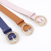 New Personality Round Buckle Belt Women Fashion Casual Decoration Jeans Dress Ladies Belt main image 4