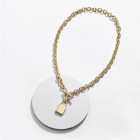 Fashion Women's Necklace Wholesale Fashion Alloy Lock Pendant Can Open Ladies Short Sweater Necklace New main image 1