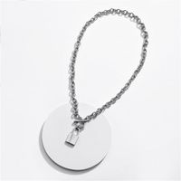 Fashion Women's Necklace Wholesale Fashion Alloy Lock Pendant Can Open Ladies Short Sweater Necklace New main image 3