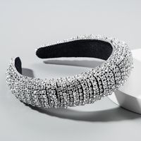 Fashion Colorful Diamond Sponge Hair Hoop Female Wide Version Baroque Wind Headband Wholesale main image 2