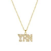 New Necklace Wholesale Fashion Hiphop Big Gold Full Diamond Necklace sku image 6