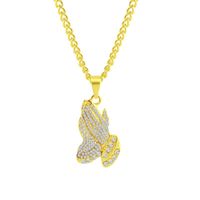 New Necklace Wholesale Fashion Hiphop Big Gold Full Diamond Necklace sku image 4