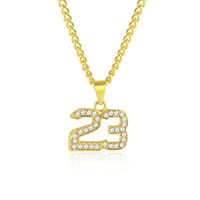 New Necklace Wholesale Fashion Hiphop Big Gold Full Diamond Necklace sku image 1