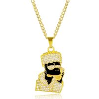 New Necklace Wholesale Fashion Hiphop Big Gold Full Diamond Necklace sku image 9