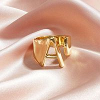 New 26 English Alphabet Ring Fashion Street Shooting Opening Adjustable Metal Ring Women sku image 1