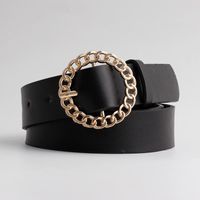 New Personality Round Buckle Belt Women Fashion Casual Decoration Jeans Dress Ladies Belt sku image 3