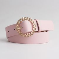 New Personality Round Buckle Belt Women Fashion Casual Decoration Jeans Dress Ladies Belt sku image 5