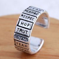 Fashion Jewelry Retro Letter Exaggerated Open Ring Wholesale main image 2
