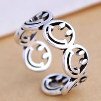 Fashion Jewelry Fashion Retro Smiley Hollow Open Ring Simple Ring Wholesale sku image 1