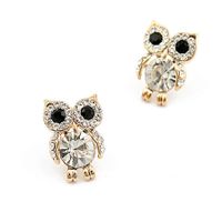 Boutique Korean Flash Diamond Sweet Owl Earrings Fahsion Jewelry Wholesale main image 1