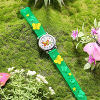 Neue Kinder Uhr Niedliche Schmetterlings Muster Quarzuhr 3d Farbe Schmetterling Plastik Band Studenten Uhr main image 5