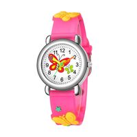 Neue Kinder Uhr Niedliche Schmetterlings Muster Quarzuhr 3d Farbe Schmetterling Plastik Band Studenten Uhr sku image 2
