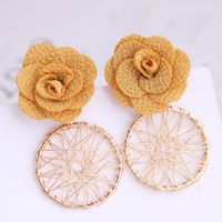 Korean Fashion Sweet Flower Metal Capture Mesh Stud Earrings Fahsion Jewelry Wholesale main image 3