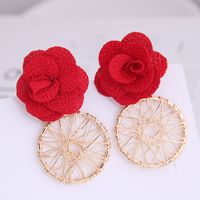 Korean Fashion Sweet Flower Metal Capture Mesh Stud Earrings Fahsion Jewelry Wholesale main image 8