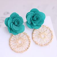 Korean Fashion Sweet Flower Metal Capture Mesh Stud Earrings Fahsion Jewelry Wholesale main image 9