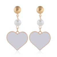 Korean Fashion Sweet Contrast Color Love Earrings Fahsion Jewelry Wholesale main image 3
