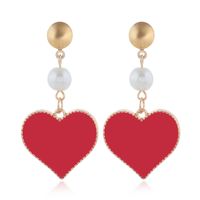 Korean Fashion Sweet Contrast Color Love Earrings Fahsion Jewelry Wholesale main image 5