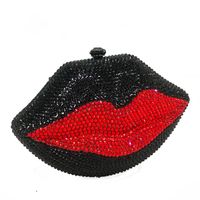 Fashion Women's Bag New Metal Sticker Diamond Dinner Bag Flat Diamond Hand Bag Lip Rhinestone Bag main image 1