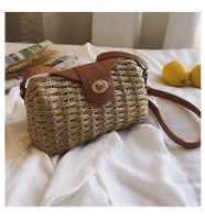 Bolsa De Paja Tejida De Verano Bolso De Mensajero De Hombro Retro De Nuevo Estilo Para Mujer main image 6