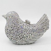 Fashion Women's Bag New Fashion Dinner Bag Bird Diamond Clutch Bag Party Evening Bag Rhinestone Banquet Bag sku image 2