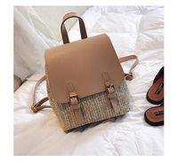 Straw Backpack Summer New Women&#39;s Bag Leisure College Style Small Backpack Korean Retro Vacation Beach Bag sku image 2