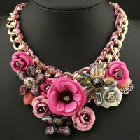 Fashion Jewelry Wholesale Sweet Colorful Rich Flower Short Necklace main image 2