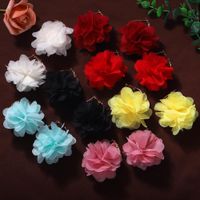 Korea New Fashion Hard Yarn Flower Earrings Exquisite Ear Jewelry Wholesale main image 3