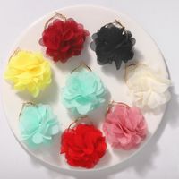 Korea New Fashion Hard Yarn Flower Earrings Exquisite Ear Jewelry Wholesale main image 4