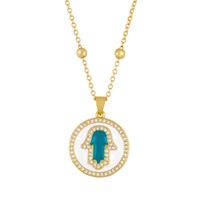 New Accessories Women's Necklace Oil Drop Diamond Round Pendant Necklace Wholesals Fashion main image 3