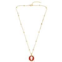 New Accessories Women's Necklace Oil Drop Diamond Round Pendant Necklace Wholesals Fashion main image 6