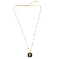 New Fashion Round Cross Pendant Necklace Jewelry Light Luxury Necklace Wholesale main image 6
