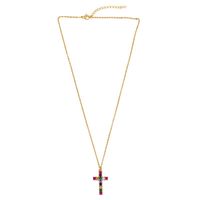 New Necklace Cross Our Lady Pendant Necklace With Color Zircon Necklace main image 5
