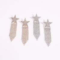 Jewelry Geometric Star Long Tassel Earrings Fashion Banquet Wild Full Diamond Earrings main image 3