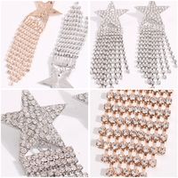 Jewelry Geometric Star Long Tassel Earrings Fashion Banquet Wild Full Diamond Earrings main image 5