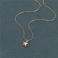 Simple Big Zircon Necklace Super Flashing Pentagram Star Pendant Clavicle Chain Women's Necklace main image 5